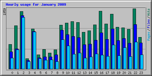 Hourly usage for January 2009