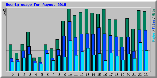 Hourly usage for August 2010