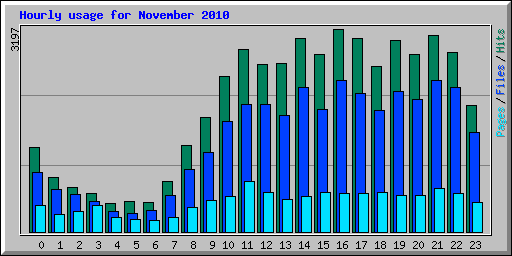 Hourly usage for November 2010